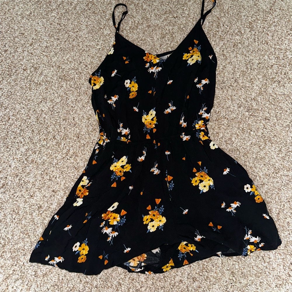 H&M Black Floral Romper